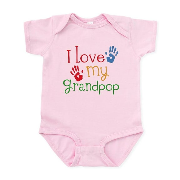 CafePress - I Love Grandpop Infant Bodysuit - Baby Light Bodysuit, Size Newborn - 24 Months