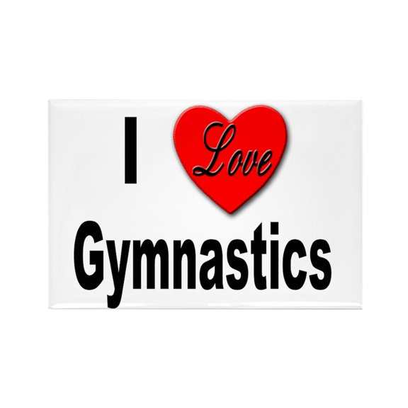 CafePress - I Love Gymnastics - Rectangle Magnet, 2"x3" Refrigerator Magnet