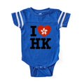 thumbnail image 1 of CafePress - I Love HK - Cute Infant Baby Football Bodysuit, 1 of 3