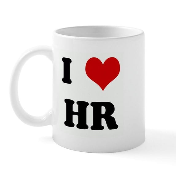 CafePress - I Love HR Mug - 11 oz Ceramic Mug - Novelty Coffee Tea Cup