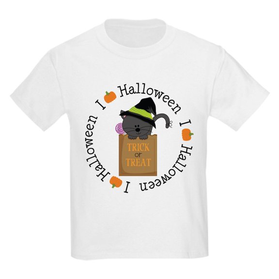 CafePress - I Love Halloween Kids Light T Shirt - Light Classic Kids Graphic, Short Sleeve T-Shirt, Sizes XS-XL