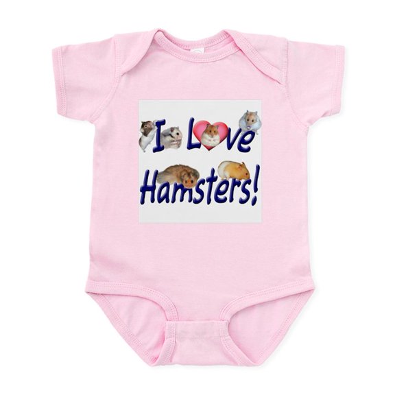 CafePress - I Love Hamsters #01 Infant Creeper - Baby Light Bodysuit, Size Newborn - 24 Months