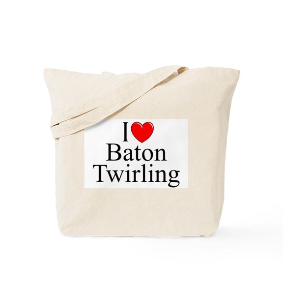CafePress - I Love (Heart) Baton Twirling Tote Bag - Unisex Canvas Tote Bag, Beige, 1-Piece