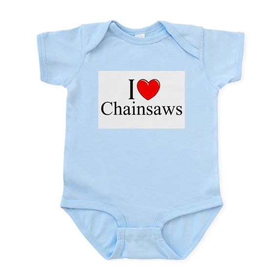 CafePress - I Love (Heart) Chainsaws Infant Bodysuit - Baby Light Bodysuit, Size Newborn - 24 Months