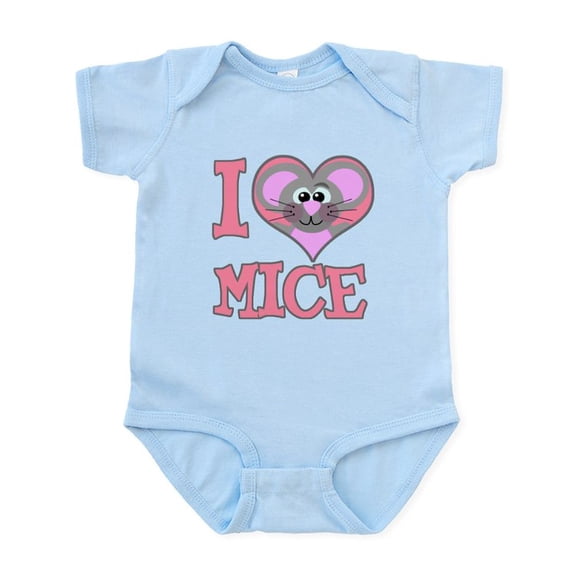 CafePress - I Love (Heart) Mice Infant Bodysuit - Baby Light Bodysuit, Size Newborn - 24 Months