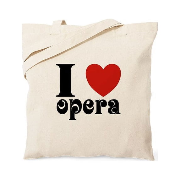 CafePress - I Love Heart Opera Tote Bag - Unisex Canvas Tote Bag, Beige, 1-Piece