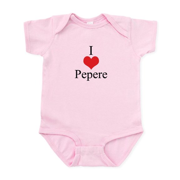 CafePress - I Love (Heart) Pepere Infant Bodysuit - Baby Light Bodysuit, Size Newborn - 24 Months