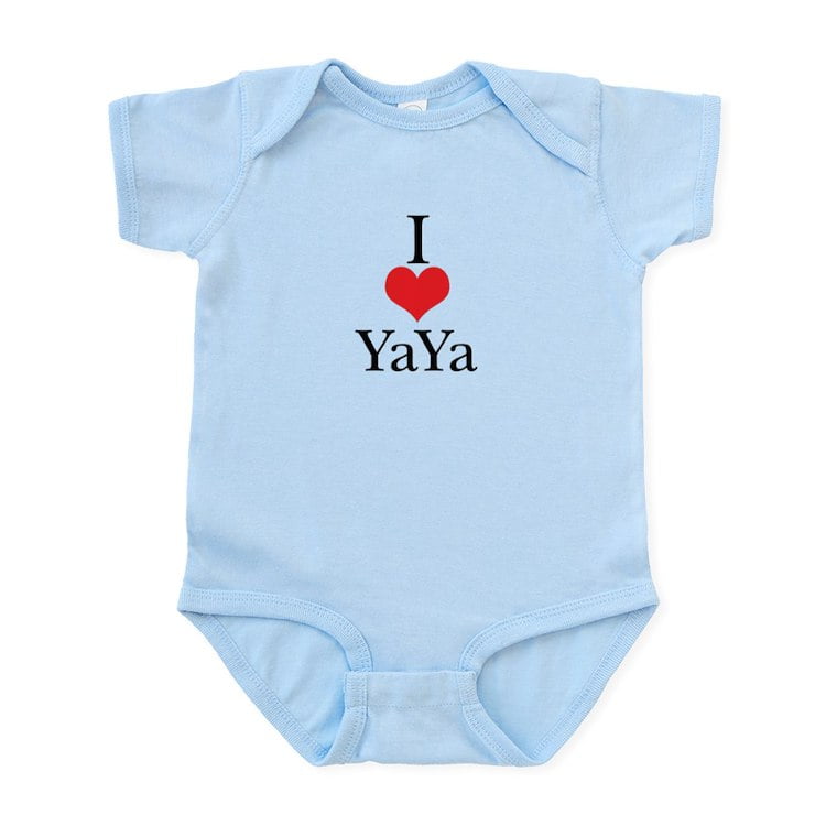 CafePress - I Love (Heart) Yaya Baby Onesie - Baby Light Bodysuit, Size Newborn - 24 Months