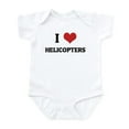 thumbnail image 1 of CafePress - I Love Helicopters Infant Creeper - Baby Light Bodysuit, Size Newborn - 24 Months, 1 of 4