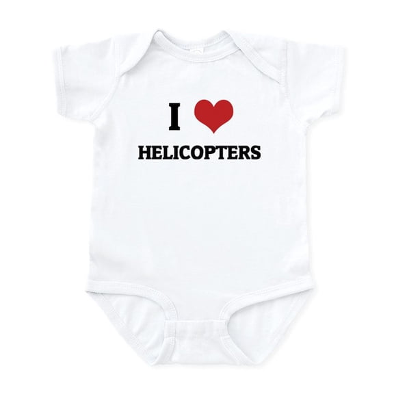 CafePress - I Love Helicopters Infant Creeper - Baby Light Bodysuit, Size Newborn - 24 Months