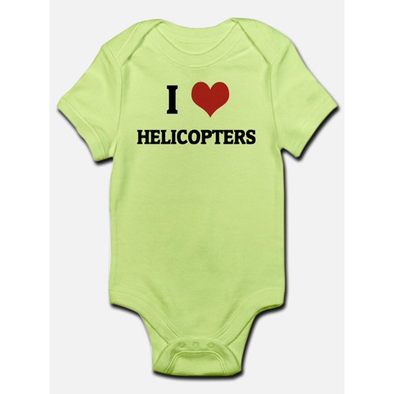 CafePress - I Love Helicopters Infant Creeper - Baby Light Bodysuit
