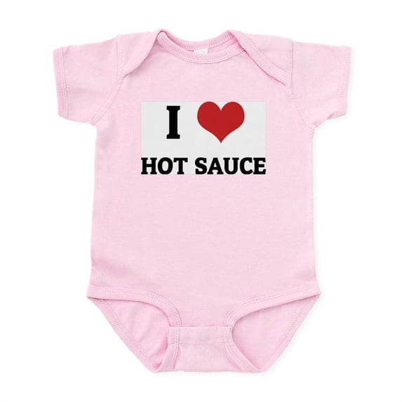 CafePress - I Love Hot Sauce Infant Creeper - Baby Light Bodysuit, Size Newborn - 24 Months