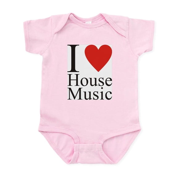 CafePress - I_Love_House Body Suit - Baby Light Bodysuit, Size Newborn - 24 Months