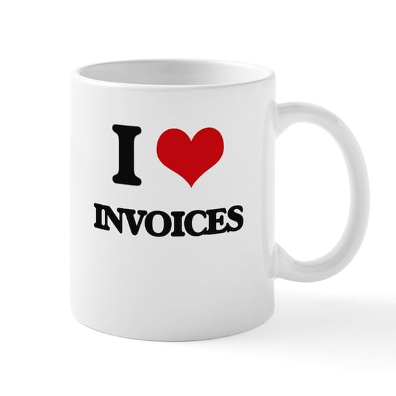 CafePress - I Love Invoices Mugs - 11 oz Ceramic Mug - Novelty Coffee Tea Cup