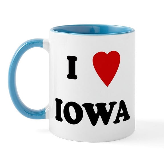 CafePress - I Love Iowa Mug - 11 oz Ceramic Mug - Novelty Coffee Tea Cup