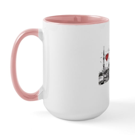 CafePress - I Love Istanbul Large Mug - 15 oz Ceramic Large White Novelty Mug