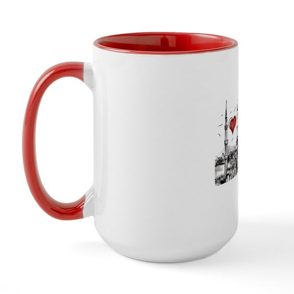 CafePress - I Love Istanbul Large Mug - 15 oz Ceramic Large White Novelty Mug