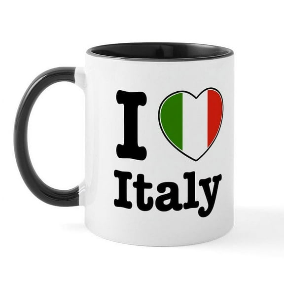 CafePress - I Love Italy Mug - 11 oz Ceramic Mug - Novelty Coffee Tea Cup