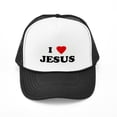 thumbnail image 1 of CafePress - I Love JESUS - Adjustable Unisex Printed Trucker Hat with Mesh Back, 1 of 8