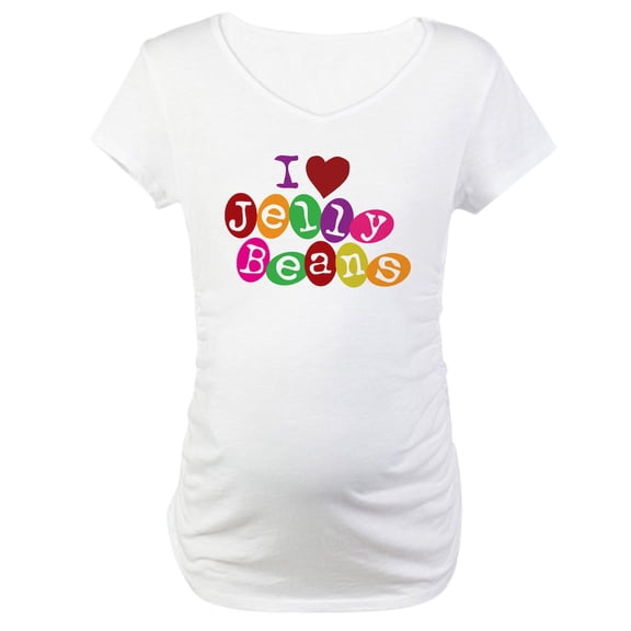 CafePress - I Love Jellybeans Maternity T Shirt - Cotton Maternity T-shirt, Cute & Funny Pregnancy Tee