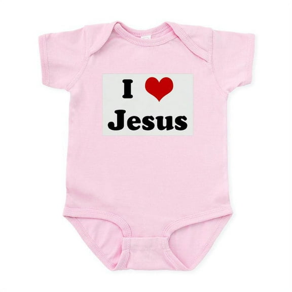 CafePress - I Love Jesus Infant Bodysuit - Baby Light Bodysuit, Size Newborn - 24 Months