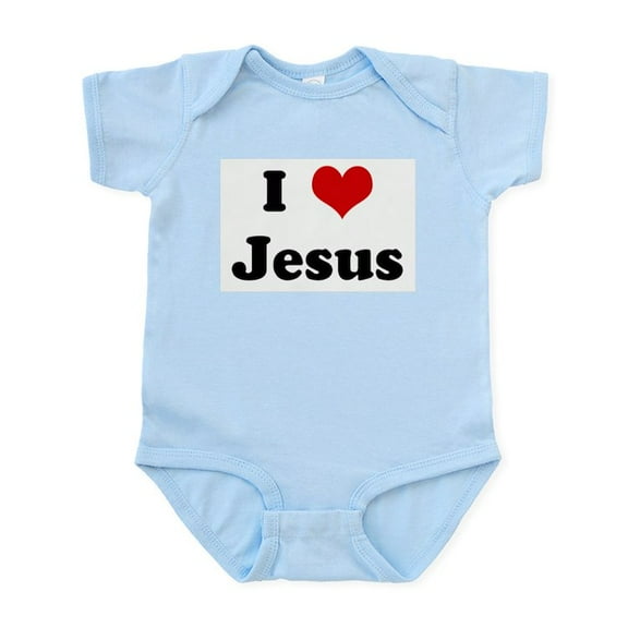 CafePress - I Love Jesus Infant Bodysuit - Baby Light Bodysuit, Size Newborn - 24 Months