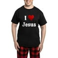 thumbnail image 1 of CafePress - I Love Jesus Men's Dark Pajamas - Men's Dark Loose Fit Cotton Pajama Set, 1 of 7