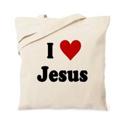 - I Love Jesus Tote Bag - Unisex Canvas Tote Bag, Beige, 1-Piece