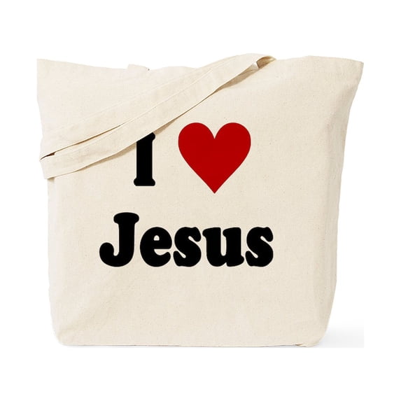 CafePress - I Love Jesus Tote Bag - Unisex Canvas Tote Bag, Beige, 1-Piece