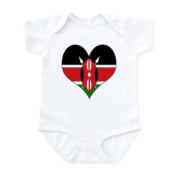 CafePress - I Love Kenya Infant Bodysuit - Baby Light Bodysuit, Size Newborn - 24 Months