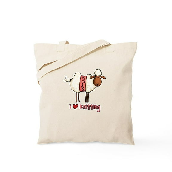 CafePress - I Love Knitting Tote Bag - Unisex Canvas Tote Bag, Beige, 1-Piece