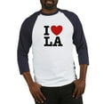 thumbnail image 1 of CafePress - I Love LA Baseball Jersey - Cotton Baseball Jersey, 3/4 Raglan Sleeve Shirt, 1 of 4