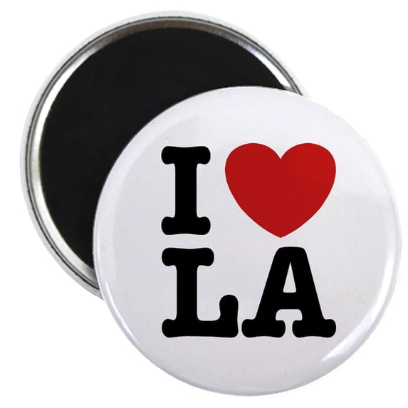 CafePress - I Love LA Magnet - 2.25" Round Magnet, Refrigerator Magnet, Button Magnet Style