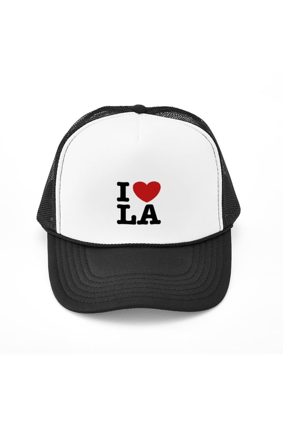 - I Love LA - Adjustable Unisex Printed Trucker Hat with Mesh Back