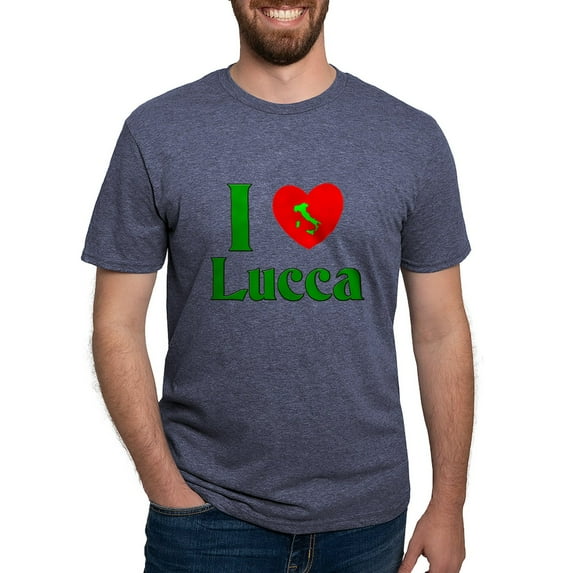 CafePress - I Love Lucca Italy Men's Deluxe T Shirt - Mens Tri-blend T-Shirt