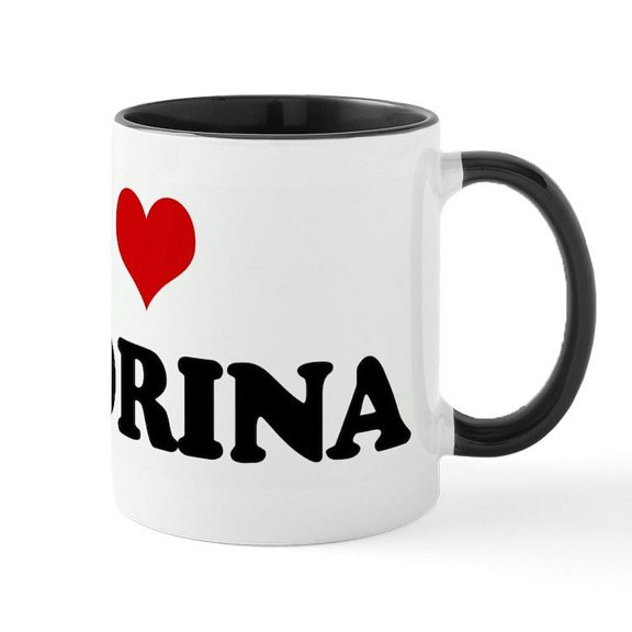 CafePress - I Love MADRINA Mug - 11 oz Ceramic Mug - Novelty Coffee Tea Cup