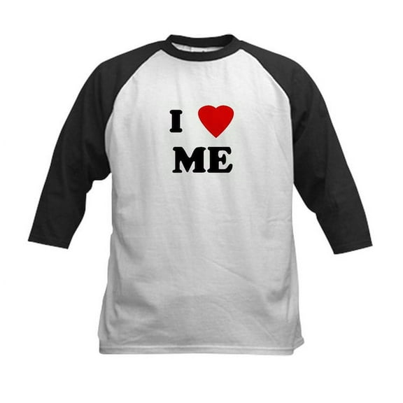 CafePress - I Love ME Kids Baseball Jersey - Kids Cotton Baseball Jersey, 3/4 Sleeve Shirt