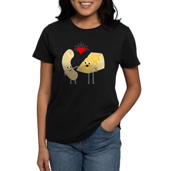 CafePress - I Love Mac And Cheese Women's Classic T Shirt - Women's Traditional Fit Dark T-Shirt