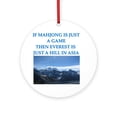 thumbnail image 1 of CafePress - I Love Mahjong -  Round Wood Ornament 4", 1 of 2