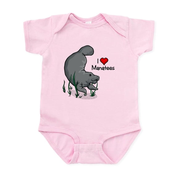 CafePress - I Love Manatees Infant Bodysuit - Baby Light Bodysuit, Size Newborn - 24 Months