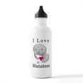 thumbnail image 1 of CafePress - I Love Manatees Stainless Water Bottle 1 - Stainless Steel Water Bottle, Sports Bottle, 1.0L, 1 of 5