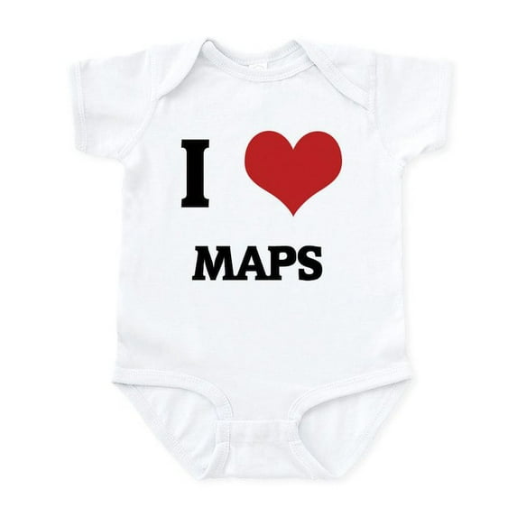 CafePress - I Love Maps Infant Creeper - Baby Light Bodysuit, Size Newborn - 24 Months