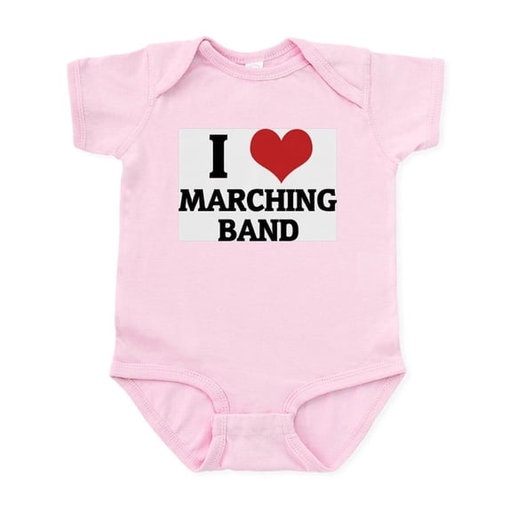 CafePress - I Love Marching Band Infant Creeper - Baby Light Bodysuit, Size Newborn - 24 Months