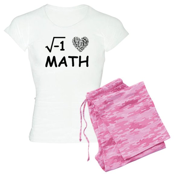 CafePress - I Love Math Women's Light Pajamas - Women's Short Sleeve Print T-Shirt and Pants Light Cotton Pajama Set