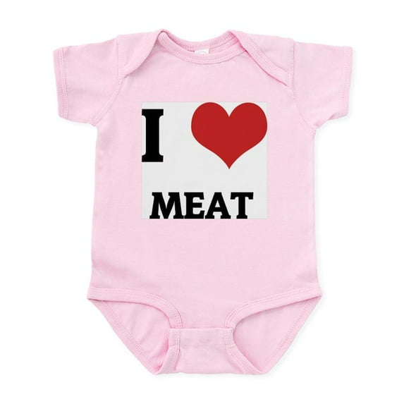 CafePress - I Love Meat Infant Creeper - Baby Light Bodysuit, Size Newborn - 24 Months