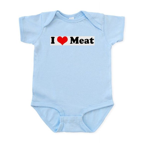 CafePress - I Love Meat Infant Creeper - Baby Light Bodysuit, Size Newborn - 24 Months
