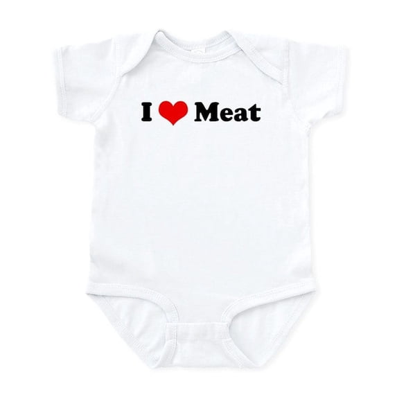 CafePress - I Love Meat Infant Creeper - Baby Light Bodysuit, Size Newborn - 24 Months