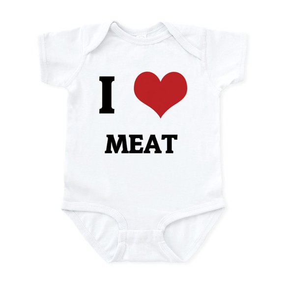 CafePress - I Love Meat Infant Creeper - Baby Light Bodysuit, Size Newborn - 24 Months