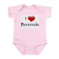 thumbnail image 1 of CafePress - I Love Mermaids Infant Bodysuit - Baby Light Bodysuit, Size Newborn - 24 Months, 1 of 4