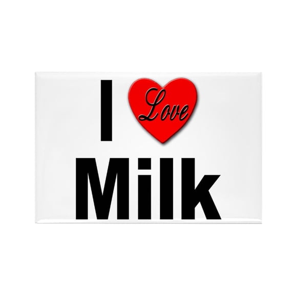 CafePress - I Love Milk - Rectangle Magnet, 2"x3" Refrigerator Magnet